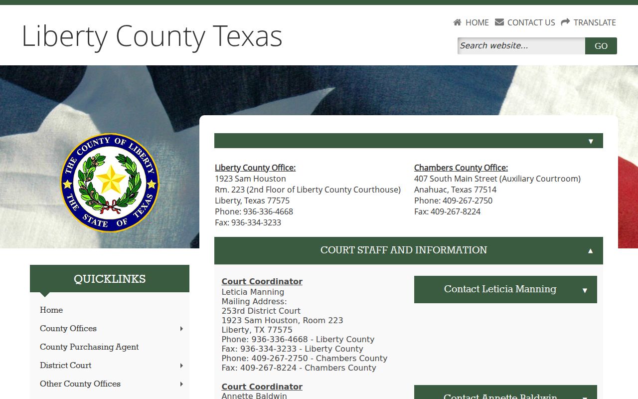 Liberty County criminal docket 253rd District Court