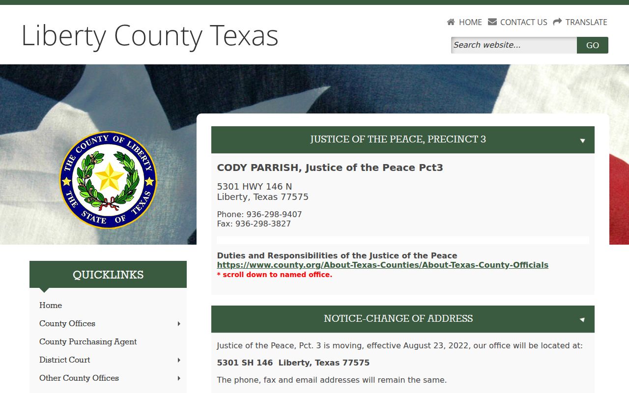 Liberty County court dates Justice Precinct 3