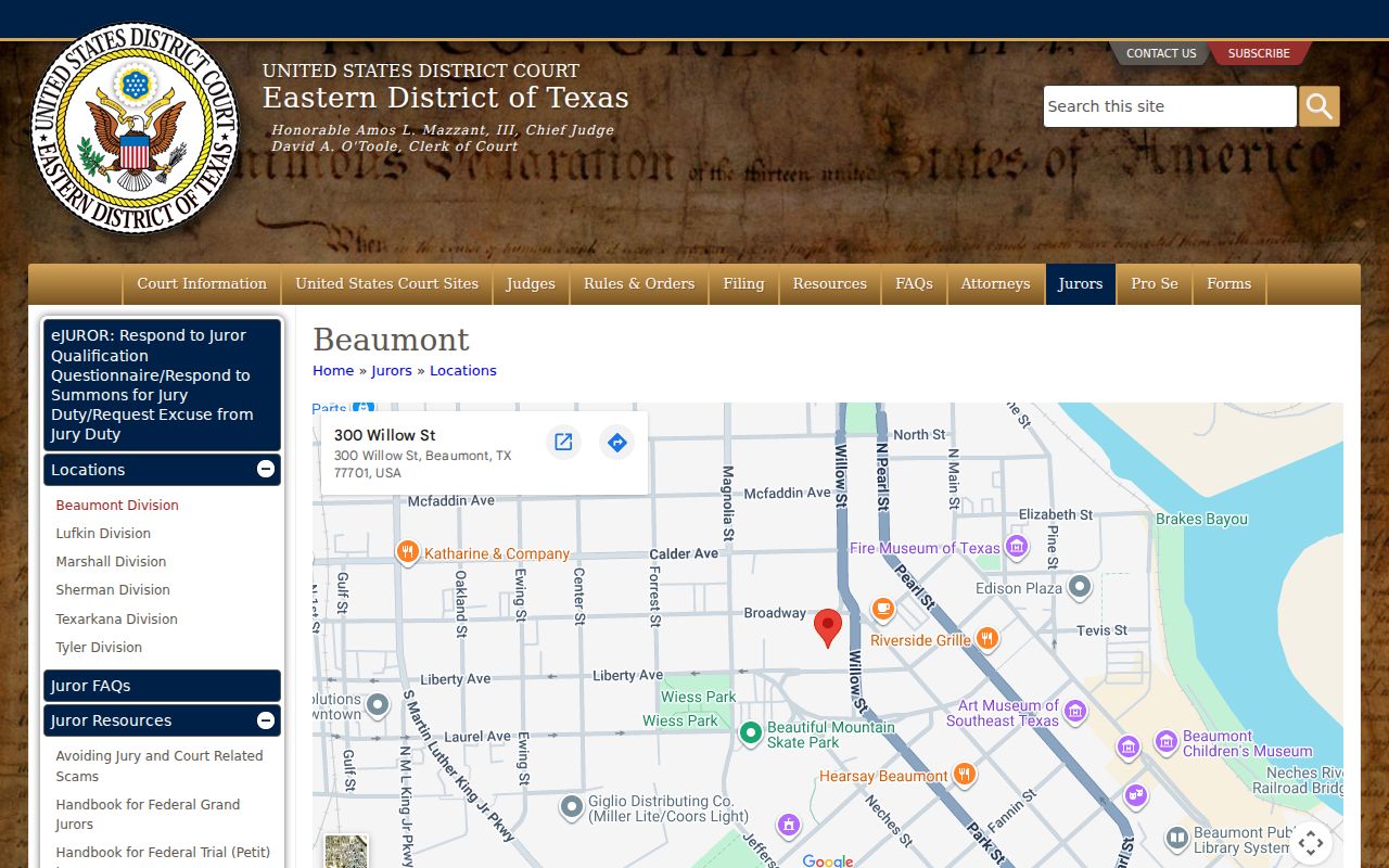 Liberty County court docket federal Beaumont courthouse