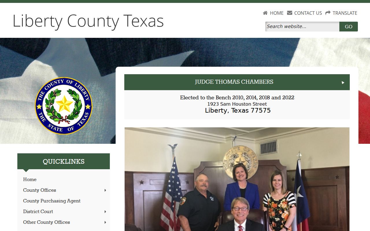 Liberty County court docket County Court at Law page